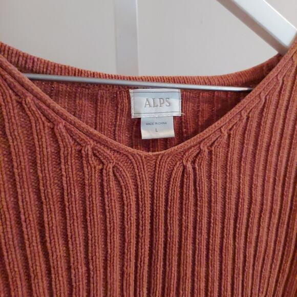 Alps Sweater Size Large Ribbed Longsleeve V-Neck Capsule Minimalist - Picture 3 of 7